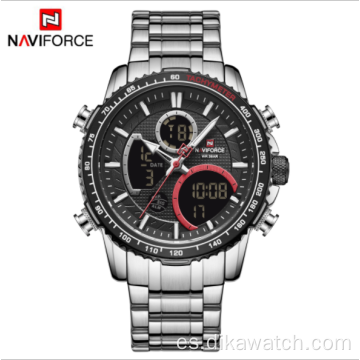 NAVIFORCE 9182 Reloj multifuncional de moda con doble pantalla